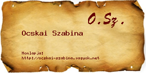 Ocskai Szabina névjegykártya